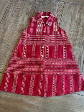 Pantaloons Akkriti Girls Barbados Cherry Red Boho Geometric Dress 3-4Y SS24